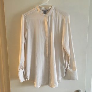 Shiny off-white button up! ✨